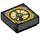 LEGO Zwart Tegel 1 x 1 met Compass en Pijl met groef (3070 / 34081)