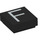 LEGO Black Tile 1 x 1 with &#039;F&#039; with Groove (11542 / 13412)