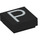 LEGO Black Tile 1 x 1 with Letter P with Groove (11562 / 13425)
