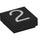 LEGO Black Tile 1 x 1 with Silver &quot;2&quot; with Groove (11596 / 13440)