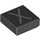 LEGO Black Tile 1 x 1 with &quot;X&quot; with Groove (11587 / 13433)