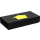 LEGO Noir Tuile 1 x 2 avec La Flèche Court Jaune avec rainure (3069)