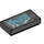 LEGO Zwart Tegel 1 x 2 met Cell Phone met Azure Ghost met groef (3069 / 56205)