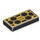 LEGO Black Tile 1 x 2 with Gold Hexagons with Groove (3069 / 105883)