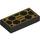 LEGO Black Tile 1 x 2 with Gold Hexagons with Groove (3069 / 105883)