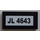 LEGO Black Tile 1 x 2 with &#039;JL 4643&#039; Sticker with Groove (3069)