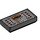 LEGO Black Tile 1 x 2 with Orange, Red, and Silver Avionics Pattern with Groove (3069 / 42125)
