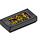 LEGO Schwarz Fliese 1 x 2 mit Phone mit Orange Geist mit Nut (3069 / 68357)