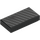 LEGO Black Tile 1 x 2 with Silver Diagonal Lines with Groove (3069 / 68207)