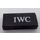 LEGO Black Tile 1 x 2 with White &#039;IWC&#039; Sticker with Groove (3069)