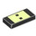 LEGO Black Tile 1 x 2 with Yellow Rectangle with Black Squares with Groove (3069 / 106722)