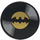 LEGO Black Tile 2 x 2 Round with Batman emblem vinyl with Bottom Stud Holder (14769 / 36363)