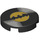 LEGO Svart Bricka 2 x 2 Runda med Batman emblem vinyl med nedre knopphållare (14769 / 36363)