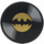 LEGO Svart Bricka 2 x 2 Runda med Batman emblem vinyl med nedre knopphållare (14769 / 36363)