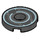 LEGO Black Tile 2 x 2 Round with Hole in Center with Light Blue Identity Disc Decoration (15535 / 38940)