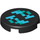 LEGO Black Tile 2 x 2 Round with Minecraft Blue and Green Pixels with Bottom Stud Holder (14769 / 102158)