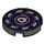 LEGO Black Tile 2 x 2 Round with Ninjago Purple saw blade with Bottom Stud Holder (14769 / 44985)