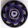 LEGO Black Tile 2 x 2 Round with Ninjago Purple saw blade with Bottom Stud Holder (14769 / 44985)