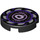 LEGO Black Tile 2 x 2 Round with Ninjago Purple saw blade with Bottom Stud Holder (14769 / 44985)