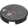 LEGO Black Tile 2 x 2 Round with Proton Pack Red Dots with Bottom Stud Holder (14769 / 68409)