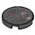LEGO Black Tile 2 x 2 Round with Proton Pack Red Dots with Bottom Stud Holder (14769 / 68409)