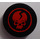 LEGO Black Tile 2 x 2 Round with Red Ninjago Skull Sticker with &quot;X&quot; Bottom (4150)