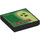 LEGO Black Tile 2 x 2 with Green Door and Yellowish Green Ghost with Groove (3068 / 75454)