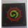 LEGO Black Tile 2 x 2 with Red and Lime Circular Swirl Sticker with Groove (3068)