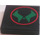 LEGO Black Tile 2 x 2 with Red Circle and Green Icons Sticker with Groove (3068)