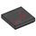 LEGO Noir Tuile 2 x 2 avec rouge veins avec rainure (3068 / 65847)