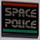 LEGO Black Tile 2 x 2 with Space Police II with Groove (3068)