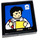 LEGO Zwart Tegel 2 x 2 met TV Screen met Dr. Drake Ramoray Sticker met groef (3068)
