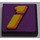 LEGO Schwarz Fliese 2 x 2 mit Gelb &#039;1&#039; auf Purple Background Aufkleber mit Nut (3068)