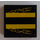 LEGO Black Tile 2 x 2 with Yellow Stripes and Flames Sticker with Groove (3068)