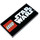 LEGO Schwarz Fliese 2 x 4 mit Lego Emblem und STAR WARS TM Logo (1538 / 87079)