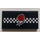 LEGO Black Tile 2 x 4 with Red Rose and White Checkered Sticker (87079)
