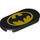 LEGO Black Tile 2 x 4 with Rounded Ends with Batman Logo (66857 / 104311)