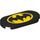 LEGO Black Tile 2 x 4 with Rounded Ends with Batman Logo (66857 / 104311)