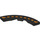 LEGO Black Tile 4 x 4 Curved Corner with Cutouts with Orange dotted Line (1395 / 1939)