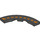 LEGO Black Tile 4 x 4 Curved Corner with Cutouts with Orange dotted Line (1395 / 1939)