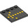 LEGO Zwart Tegel 4 x 4 met Noppen aan Rand met Geel Links Pijl Dots en Grijs Dots (6179 / 21507)