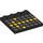 LEGO Black Tile 4 x 4 with Studs on Edge with Yellow Left Arrow Dots and Gray Dots (6179 / 21507)