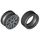 LEGO Negro Tire, Low Profile, Narrow Ø14.58 X 6.24 with Rim Ø11 x 6.2 with Silver Rim