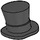 LEGO Sort Top Hat med buet Brim med Lille Pin (42860)