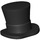 LEGO Black Top Hat with Curved Brim with Small Pin (42860)