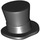 LEGO Black Top Hat with Curved Brim with Small Pin (42860)