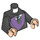 LEGO Black Torso Robe with Medium Lavender Sash, White Collar with Dark Blue Tie Pattern (973 / 76382)
