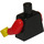 LEGO Zwart Torso met 3 Rood Knoppen en Rood Armen (973)