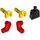 LEGO Noir Torse avec 3 rouge Buttons et rouge Bras (973)