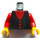 LEGO Zwart Torso met 3 Rood Knoppen en Rood Armen (973)